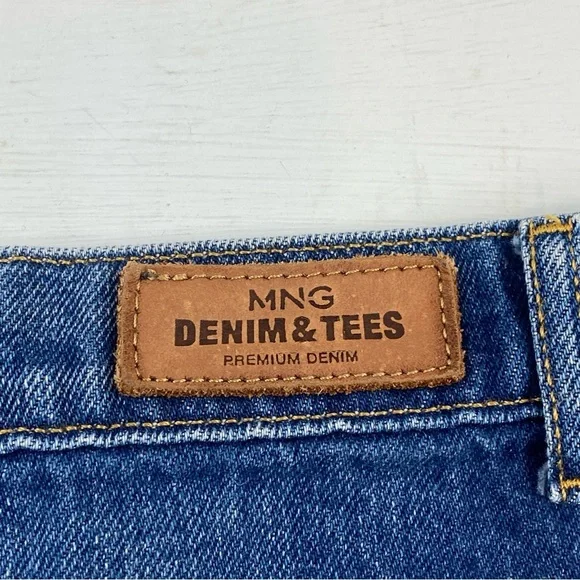MNG Mango Dark Blue Jean Shorts Cut Offs Sz‎ 8 - Picture 5 of 11